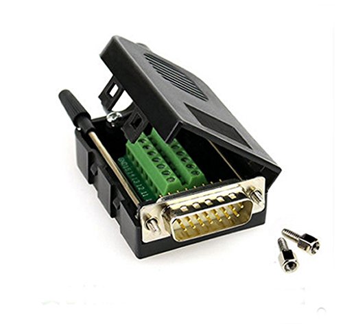 Conector para placa de bloqueo, enchufe de 15 pines a terminal D-SUB DB15 VGA, macho hembra, de 2 filas