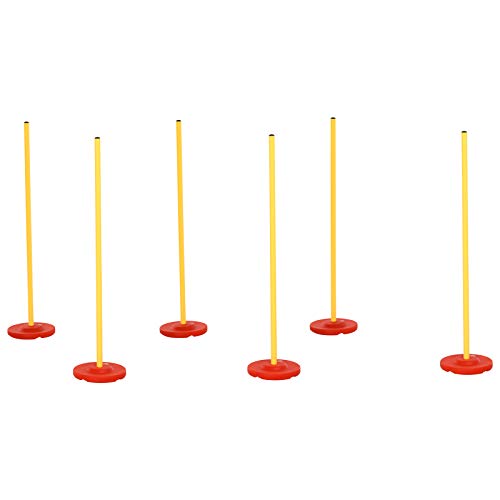 Conjunto 4 Obstáculos de Entrenamiento para Perro Set de Agilidad para Mascotas Estable Altura Ajustable de Aro con Túnel Postes y Bolsa Transporte Amarillo