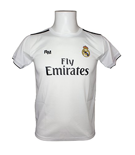 Conjunto Complet Infantil Real Madrid Réplica Oficial Licenciado de la Primera Equipación Temporada 2018-19 Sin Dorsal (10 años)