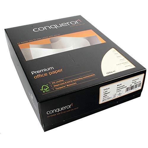 Conqueror CQW0324CRNW - Papel vitela (A4, 100 g/m2), color crema