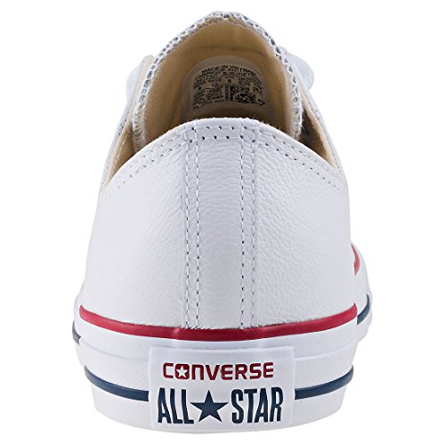 Converse Chuck Taylor Core Lea Ox, Zapatillas De Cuero Unisex Adulto, Blanco, 39.5 EU