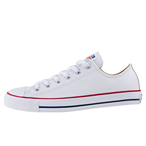 Converse Chuck Taylor Core Lea Ox, Zapatillas De Cuero Unisex Adulto, Blanco, 39.5 EU