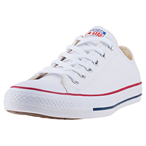 Converse Chuck Taylor Core Lea Ox, Zapatillas De Cuero Unisex Adulto, Blanco, 39.5 EU