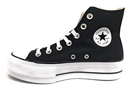 Converse Chuck Taylor CTAS Lift Hi, Zapatillas para Mujer, Negro (Black/White/White 001), 37 EU