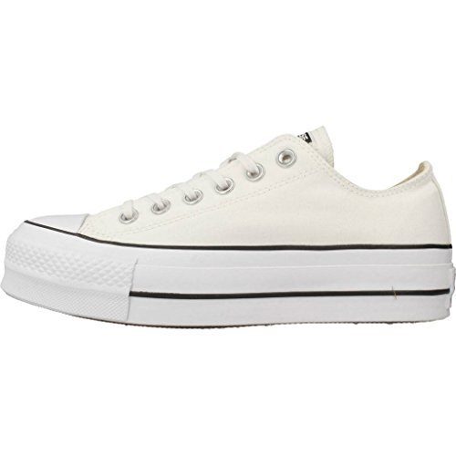 Converse Chuck Taylor CTAS Lift Ox Canvas, Zapatillas para Mujer, Blanco White Black White 102, 39 EU