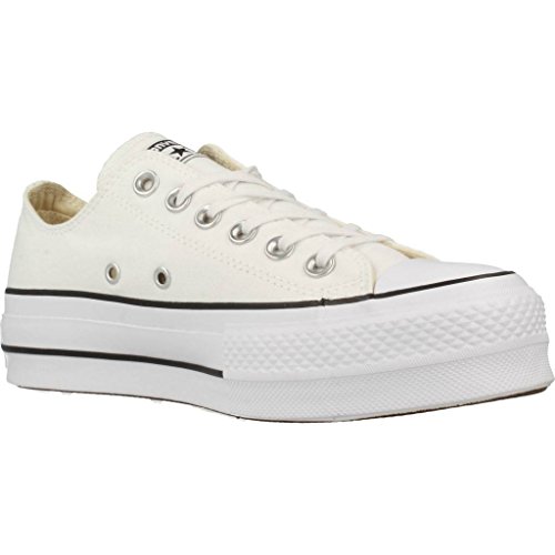 Converse Chuck Taylor CTAS Lift Ox Canvas, Zapatillas para Mujer, Blanco White Black White 102, 39 EU