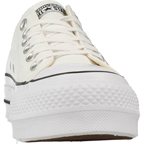 Converse Chuck Taylor CTAS Lift Ox Canvas, Zapatillas para Mujer, Blanco White Black White 102, 39 EU