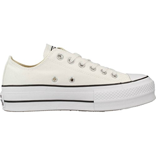 Converse Chuck Taylor CTAS Lift Ox Canvas, Zapatillas para Mujer, Blanco (White/Black/White 102), 38 EU