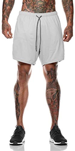 Cooden Deporte Pantalones Cortos para Hombre e Fitness Bodybuilding Pantalones de Tenis con Cordón