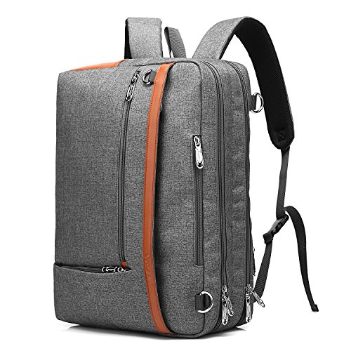 CoolBELL Mochila Convertible en Bolso de Hombro para Guardar Ordenadores portátiles. Maletín de Negocios Mochila de Viaje para Guardar Ordenadores portátiles de 17,3 Pulgadas (Gris)