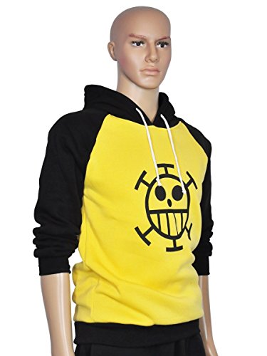 CoolChange Camiseta con Capucha de Trafalgar Law con el Jolly Roger símbolo de los Piratas Heart, Talla: S