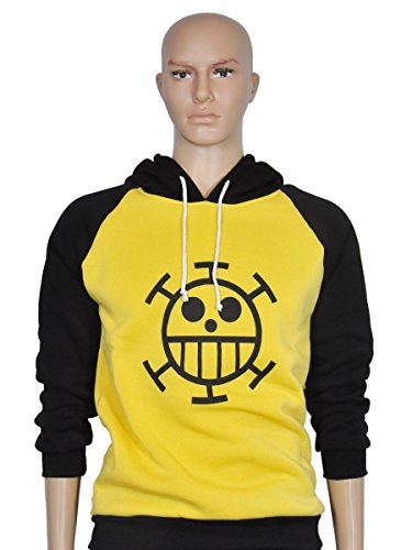 CoolChange Camiseta con Capucha de Trafalgar Law con el Jolly Roger símbolo de los Piratas Heart, Talla: S