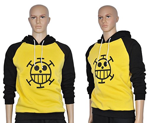 CoolChange Camiseta con Capucha de Trafalgar Law con el Jolly Roger símbolo de los Piratas Heart, Talla: S