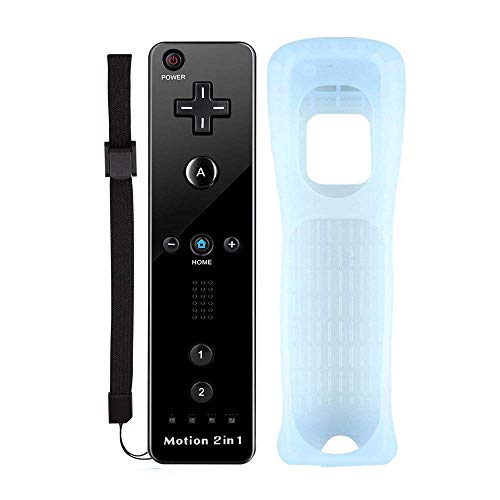 COOLEAD Motion Plus Mando a Distancia para Wii y Wii u Remoto Motion Plus Controller para Wii y Wii U Controlador de Juego con Funda de Silicona y Muñequera (Producto de Terceros)