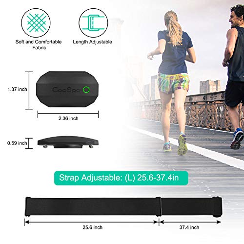 CooSpo Frecuencia Cardíaca Bluetooth Banda Monitor Sensor de Frecuencia Cardíaca Deportivo Ant+ para Garmin Wahoo Suunto Polar UA Run