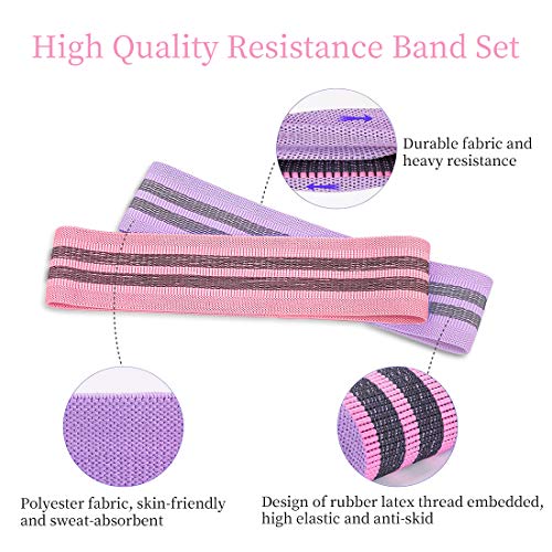 cophcy Bandas de Resistencia Cintas Elásticas Musculación Fitness con 3 Niveles de Resistencia y 3 Longitudes, Costura de Tela Duradera y Antideslizante, para Mujer, Glúteos,Crossfit, Pilates