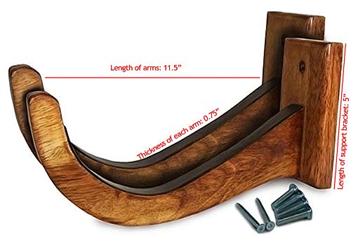 COR Surf - Soporte de pared para tablas largas y cortas de surf, para interiores y exteriores, Madera natural