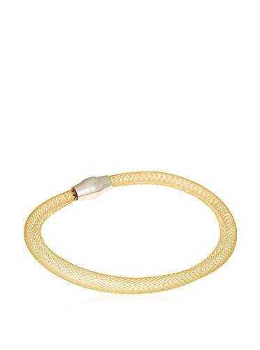 Córdoba Jewels | Pulsera en Plata de Ley 925 bañada en Oro con diseño Brazalete Malla