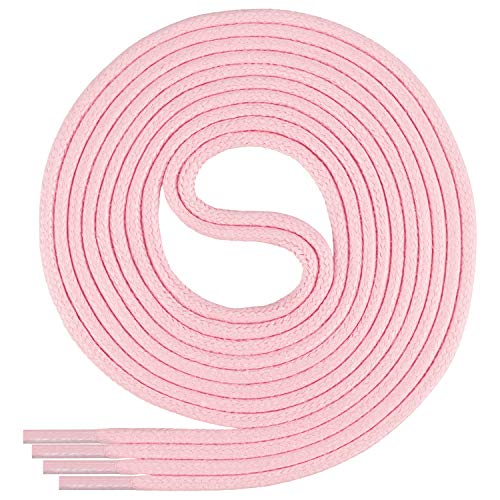 Cordones Di Ficchiano de gran calidad, cordones redondos encerados para zapatos de empresa, traje y de cuero, diámetro 2 – 3 mm, longitudes 45 – 120 cm, resistentes, Unisex, rosa claro, 90 cm