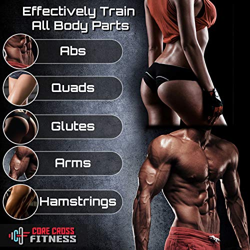 Core Cross Fitness Ltd - Bandas de resistencia de cadera (3 unidades, tela, morado, verde, rosa, bolsa de transporte y manual de instrucciones (idioma español no garantizado).