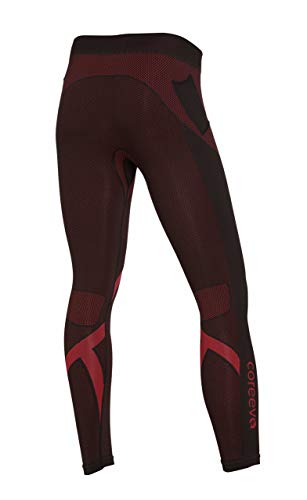 coreevo - Mallas compresivas Compression 3/4 Pirata Running/Trail Running, Talla XL, Color Negro/Rojo