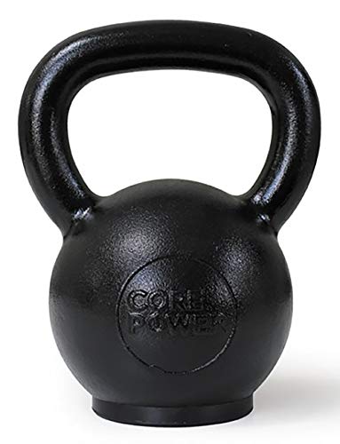 CorePower® - Pesa rusa de hierro fundido, 4-32 kg, alta calidad para gimnasio, entrenamiento y CrossFit, con base de goma para protección del suelo, negro