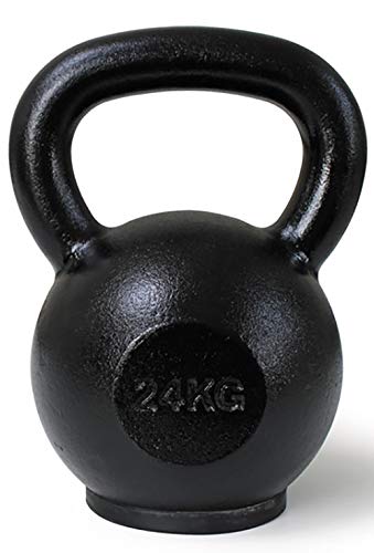 CorePower® - Pesa rusa de hierro fundido, 4-32 kg, alta calidad para gimnasio, entrenamiento y CrossFit, con base de goma para protección del suelo, negro