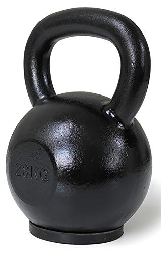 CorePower® - Pesa rusa de hierro fundido, 4-32 kg, alta calidad para gimnasio, entrenamiento y CrossFit, con base de goma para protección del suelo, negro