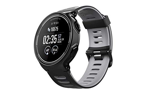 COROS Reloj Deportivo GPS Pace con monitorización de frecuencia cardíaca en la muñeca | Incluye Funciones de Correr, Ciclismo, natación y triatlón además de altímetro/barométrico (Negro)