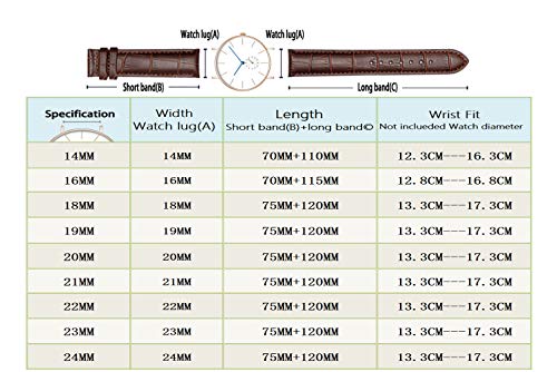 Correa De Reloj Cuero del Becerro Correa De Repuesto Pulsador Mariposa Deployant Clasp Ajuste para Tradicional Deportivo Reloj Inteligente 20mm Marrón