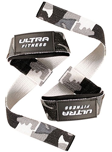 Correas para levantamiento de pesas Ultra Fitness® - acolchadas con silicona, 2 unidades, para entrenamientos de culturismo, camouflage, talla única