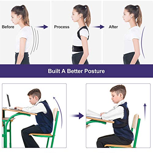 Corrector de Postura Espalda y Hombros Para Hombre y Mujer, Faja para Dolor de Espalda, Enderezador de Espalda Transpirable, Cinturón de Cintura Doble Mejorado(M, cintura 23 '' - 32 '')