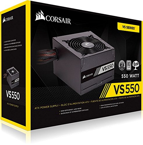 Corsair CP-9020171-EU, Fuente de Alimentación (PFC Activo, 80 Plus), 550 W, Negro