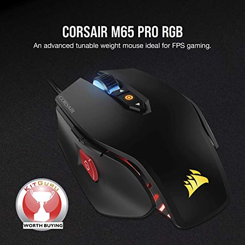 Corsair Gaming M65 Pro RGB FPS Gaming - Ratón (Mano Derecha, Óptico, USB, 12000 dpi, Negro)