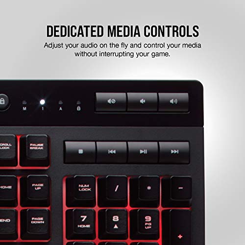 Corsair K55 RGB - Teclado (Alámbrico, USB, Interruptor de Membrana, QWERTY, LED RGB, Negro)