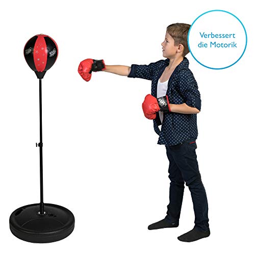 COSMOLINO Punchingball para niños - Box Set Niños - Equipo de Deporte para niños - con Guantes de Boxeo - Altura Regulable