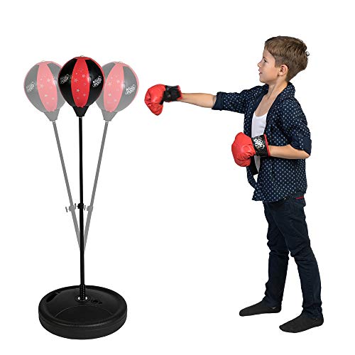 COSMOLINO Punchingball para niños - Box Set Niños - Equipo de Deporte para niños - con Guantes de Boxeo - Altura Regulable