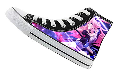 Cosstars Honkai Impact 3 MmiHoYo Juego Zapatillas Altas Zapatos de Lona con Cordones Zapatillas de Deporte Sneakers Unisex Adulto 37 EU Negro / 4