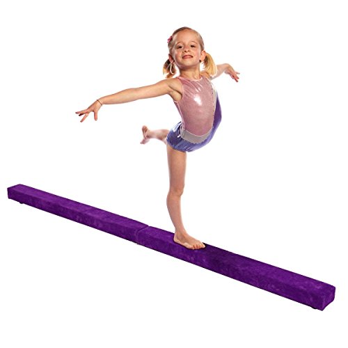 COSTWAY Barra de Equilibrio Gimnasia Entrenamiento Balance Beam Plegable 210 x 10 x 6.5 CM (Púrpura)