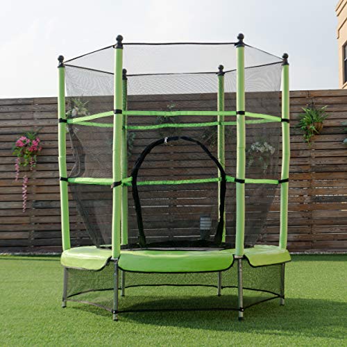 COSTWAY Cama Elástica de Jardín Infantil Trampolín para niños con Red de Seguridad Ø 140cm