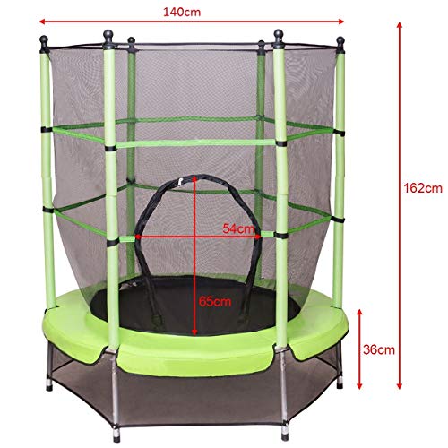 COSTWAY Cama Elástica de Jardín Infantil Trampolín para niños con Red de Seguridad Ø 140cm