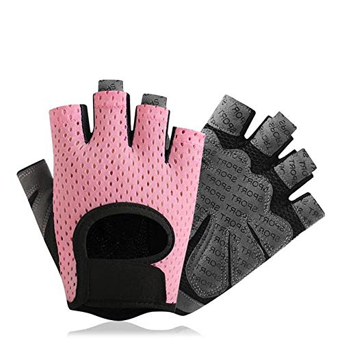 COZOCO Hombres Mujeres Yoga Guantes De Fitness Levantamiento De Pesas Entrenamiento Deportes Guantes De Bicicleta (L, Rosado)