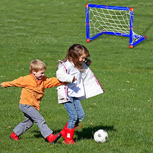 Cozywind Juego de Balón de Fútbol para Niños,Juguete de Fútbol,Incluye Portería (90X60X47cm), Red, Mini Inflable Pelota y Fútbol Flotante