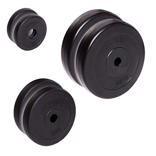 C.P. Sports - Juego de discos de pesas (30/31 mm, 26 kg, 30 kg y 52 kg, plástico, entrenamiento de fuerza, fitness, culturismo, placas de contorno), color 26 kg – Set 4, tamaño 30 mm