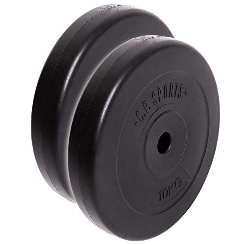 C.P. Sports - Juego de discos de pesas (30/31 mm, 57 kg y114 kg, plástico, entrenamiento de fuerza, fitness, culturismo, placas de contorno), color Juego de discos de 57 kg., tamaño 30 mm