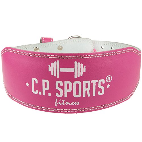 CP Sports Lady Cinturón de piel salmón – Mujeres – Cinturón de levantamiento de peso – Cinturón de apoyo (L = 84 – 99 cm)