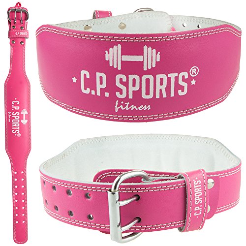 CP Sports Lady Cinturón de piel salmón – Mujeres – Cinturón de levantamiento de peso – Cinturón de apoyo (L = 84 – 99 cm)