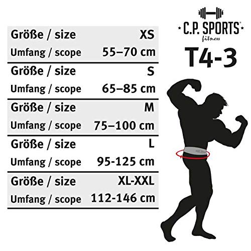 C.P. Sports T4 – 1 – Cinturón de piel Para Pesas y Fitness, extra ancho, - Body