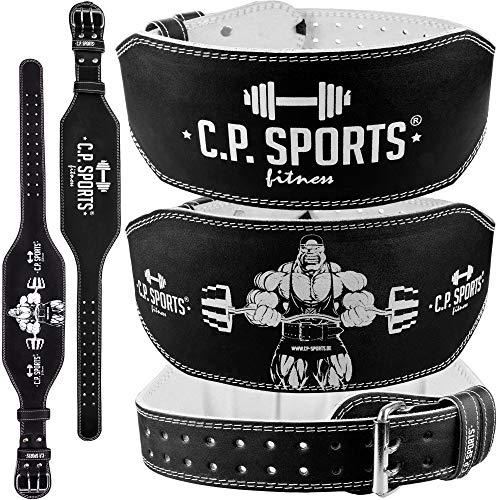 C.P. Sports T4 – 1 – Cinturón de piel Para Pesas y Fitness, extra ancho, - Body