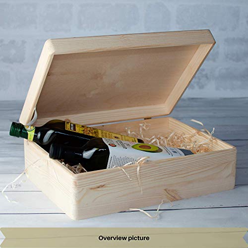 Creative Deco XL Grande Caja Madera para Decorar con Tapa | 40 x 30 x 14 cm | Cofre Decoración Decoupage Almacenaje de Documentos Objetos de Valor Juguetes Herramientas